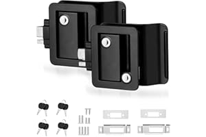 GERTRDTI Upgraded RV Door Lock, Black RV Travel Trailer Door Lock with Paddle Deadbolt and Keys, Zinc Alloy Metal Camper Door Latch Replacement Kit for Camper Horse Trailer Cargo Hauler etc.（2 Pack）