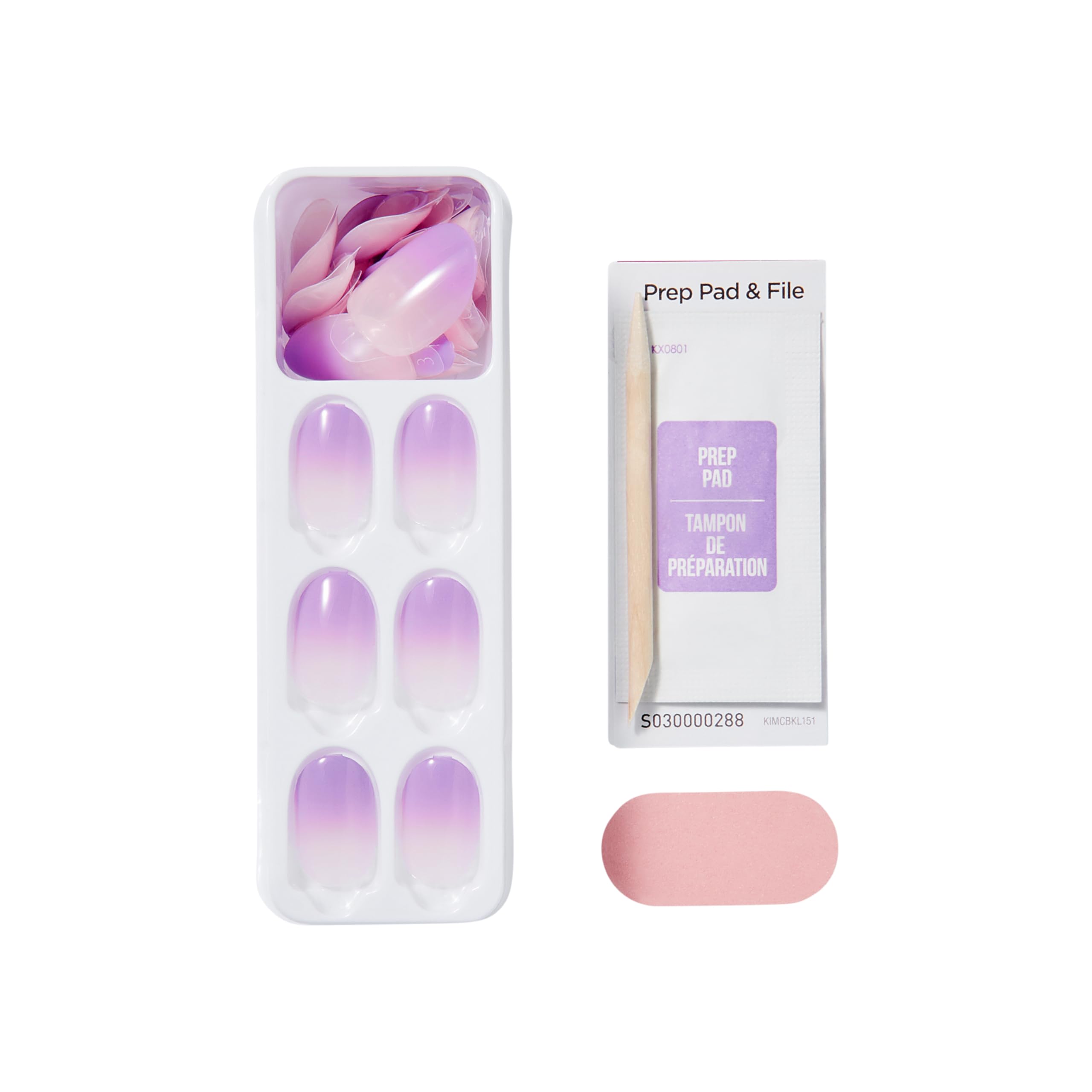 imPRESS Color Ombre Press On Nails, 'Take A Chance', Purple, Short Oval, PureFit Technology, Patented Super Hold Adhesive, Chip Proof, Smudge Proof, Mini Nail File, Manicure Stick & 30 Fake Nails - Image 7