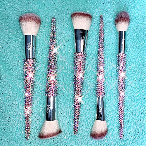CRYSTALS BEAUTY Shiny Sparkle Luxury Crystal Bling Out Rhinestone Makeup Brush Set (5 pc, Silver) 4 CRYSTALS BEAUTY Shiny Sparkle Luxury Crystal Bling Out Rhinestone Makeup Brush Set (5 pc, Silver)