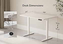 Claiks Electric Standing Desk, Adjustable Height