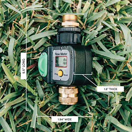 Krageröd Garden Hose Water Meter Measure in Gallons or Liters Use with Garden Water Timer