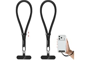 2-Pack Phone Lanyard with Wrist Strap & Neck Strap - Adjustable Cell Phone Tether with Adhesive Tabs for iPhone, Android & Mo