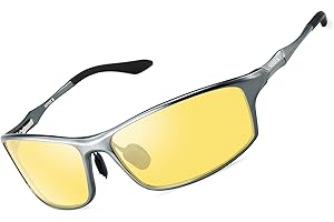 SOXICK Night Driving Glasses Men, Night Vision Glasses for Driving Women Anti-glare Polarized Yellow Tinted Glasses