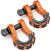 AUTOBOTS D Ring Shackles Heavy Duty(2 Pack) 68,000 lbs Capacity, Stronger Than 3/4" D Shackle, with 7/8" Screw Pin, for Tow Strap Winch Off Road Accessory Vehicle Recovery Orange
