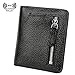 S-ZONE Women Genuine Leather RFID Blocking Small Compact Bifold Pocket Wallet