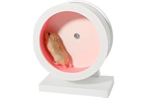 MAGOLEO 6.0 Inch Pink Hamster Wheel Wooden Silent Training Exercise Wheel Quite Running Spinner Wheel for Dwarf, Gerbil, Guinea Pig, Hedgehog, Chinchilla (Pink, Small)