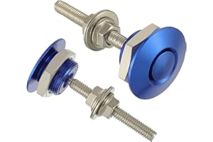 EPLZON Diameter 1.25 inch Quick Release Latch Bumper Bumper Hood License Plate Lock Clip Kit Universal Aluminum Engine Hood Pin(Pack of 2pcs,Blue)