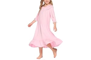Ekouaer Girls Nightgowns Toddler Pajamas Dress Sleep Nightshirts Princess Soft Sleepwear for Kids