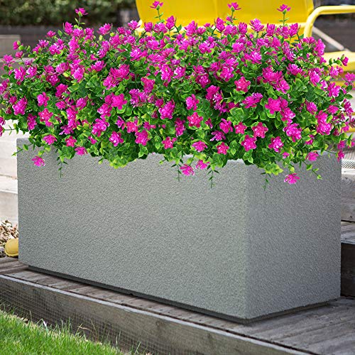 KLEMOO Artificial Flowers Fake Outdoor UV Resistant Boxwood Plants