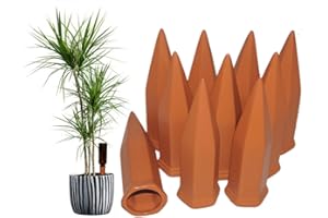 Zhiweikm Terracotta Plant Watering Spikes,Plant Vacation Waterer Wine Bottle Watering Stakes, Slow Release Self Watering Spikes for Indoor Outdoor Plant (10 Pack)
