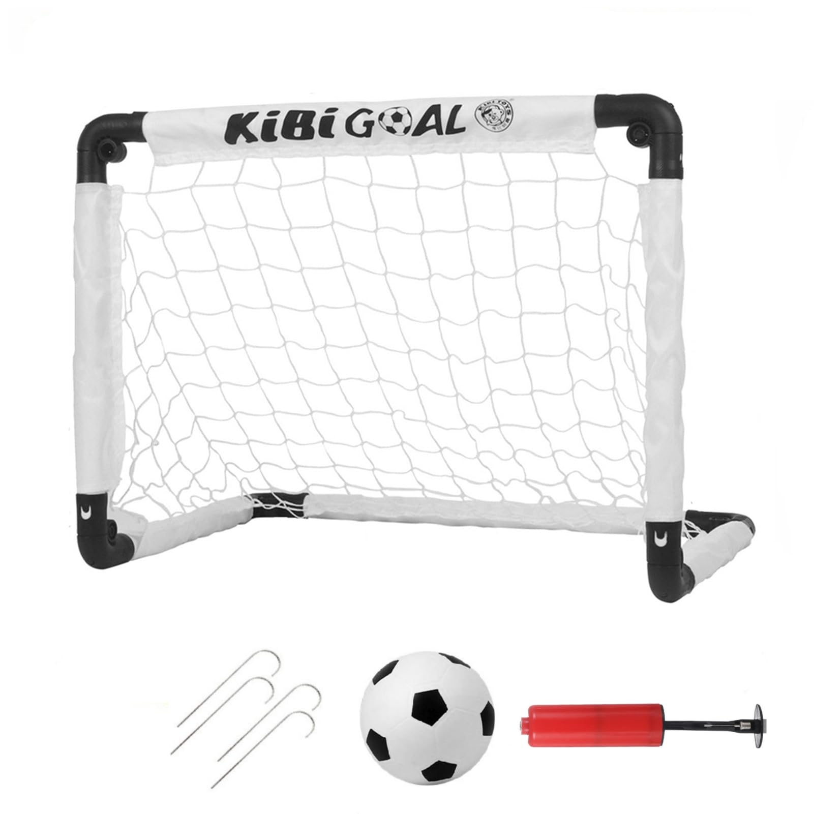 LZHDZQD Toddler Football Goal Set for Children Toy Gift, Portable Foldable Goals for the Garden + Indoor + Outdoor Children Toy Aged 1-3(White Goal 23.62in X 17.72in + Toddler Football 5.52in Set)