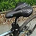 WEST BIKING Black Comfortable Gel Bike Seat, Dual Spring Designed Memory Foam Padded Leather Bicycle Saddle Cushion with Taillight for Men Women, Life Waterproof, Breathable, Safety Fit Most bike