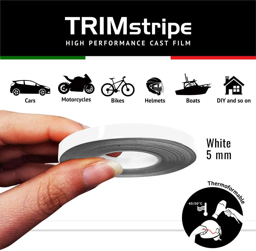 4R Quattroerre.it 10466 Trim Stripes Adhesive Strips for Cars White, 5 mm x 10 mt, 10 mètres x 5 mm - Image 3