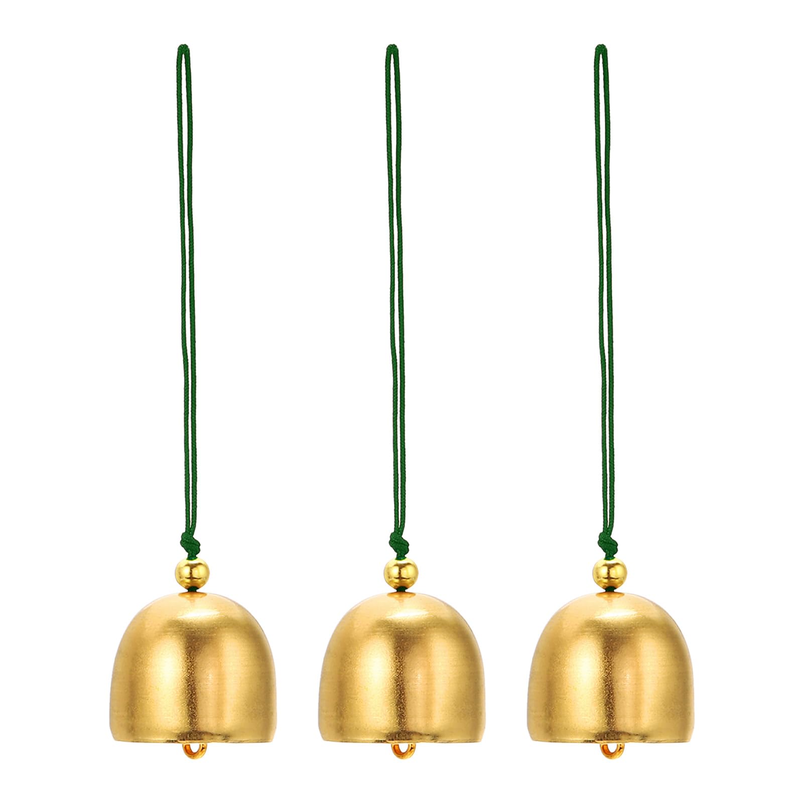 PATIKIL 3 Pcs Wind Chime, Hanging Bells Temple Bells Retro Outdoor Hanging Metal Chinese Wind Chime Round for Outside Garden Camping, Gold Green