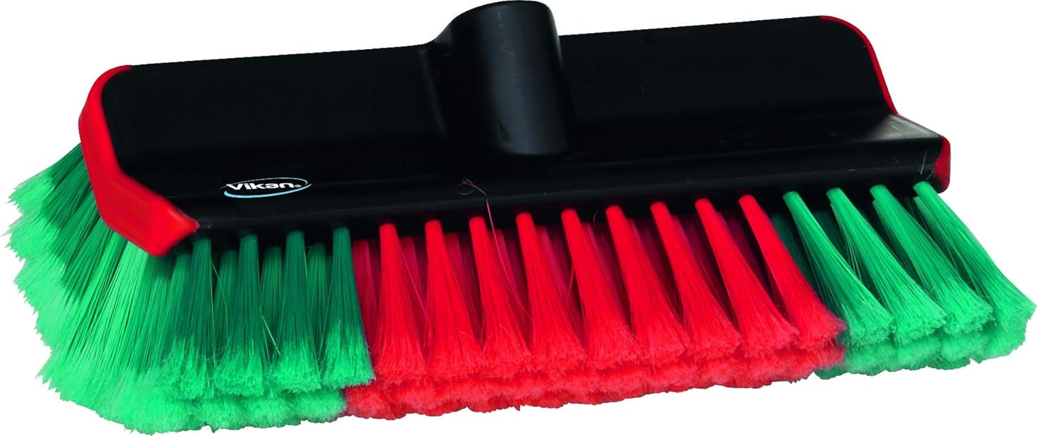 Vikan 524752 Washing Brush, Water Fed, High/Low, Soft/Split, Black, 280