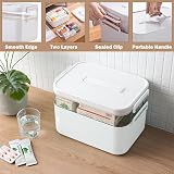 Accmuzzy Lockable Medicine Storage Box, 2-Layer Organizer for Home & Office view 3