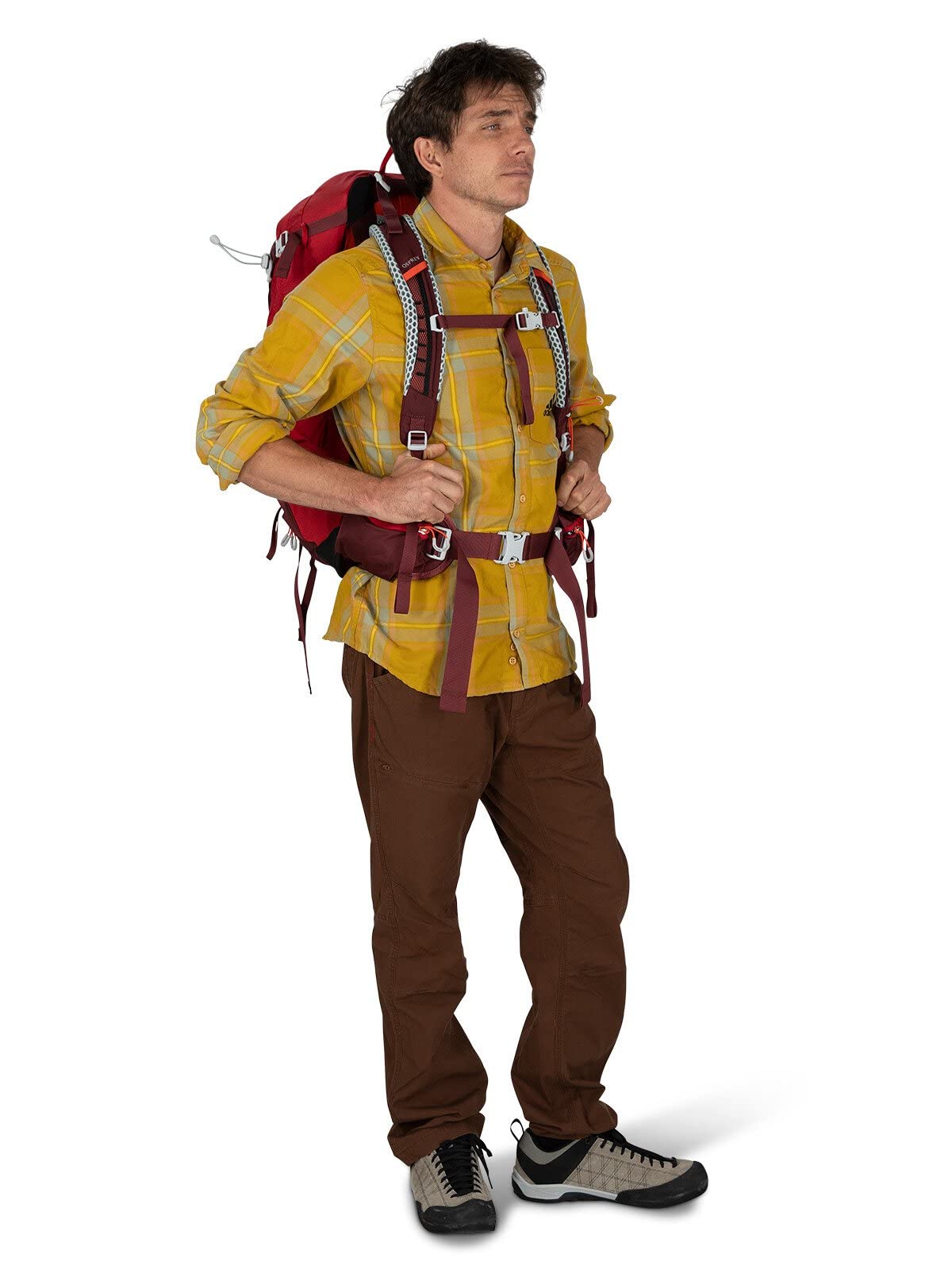 Osprey Stratos 34L Men's Hiking Backpack, Poinsettia Red
