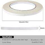 ZTMY 3 Rolls Double Sided Tape 6mm x 15m Craft Adhesive Sticky Tape view 2