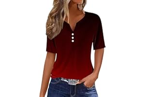 JIEMUXIU Summer Tops for Women 2025 Vacation Trendy V Neck Boho Short Sleeve Shirts Dressy Casual Blouses Loose Tunic Clothes