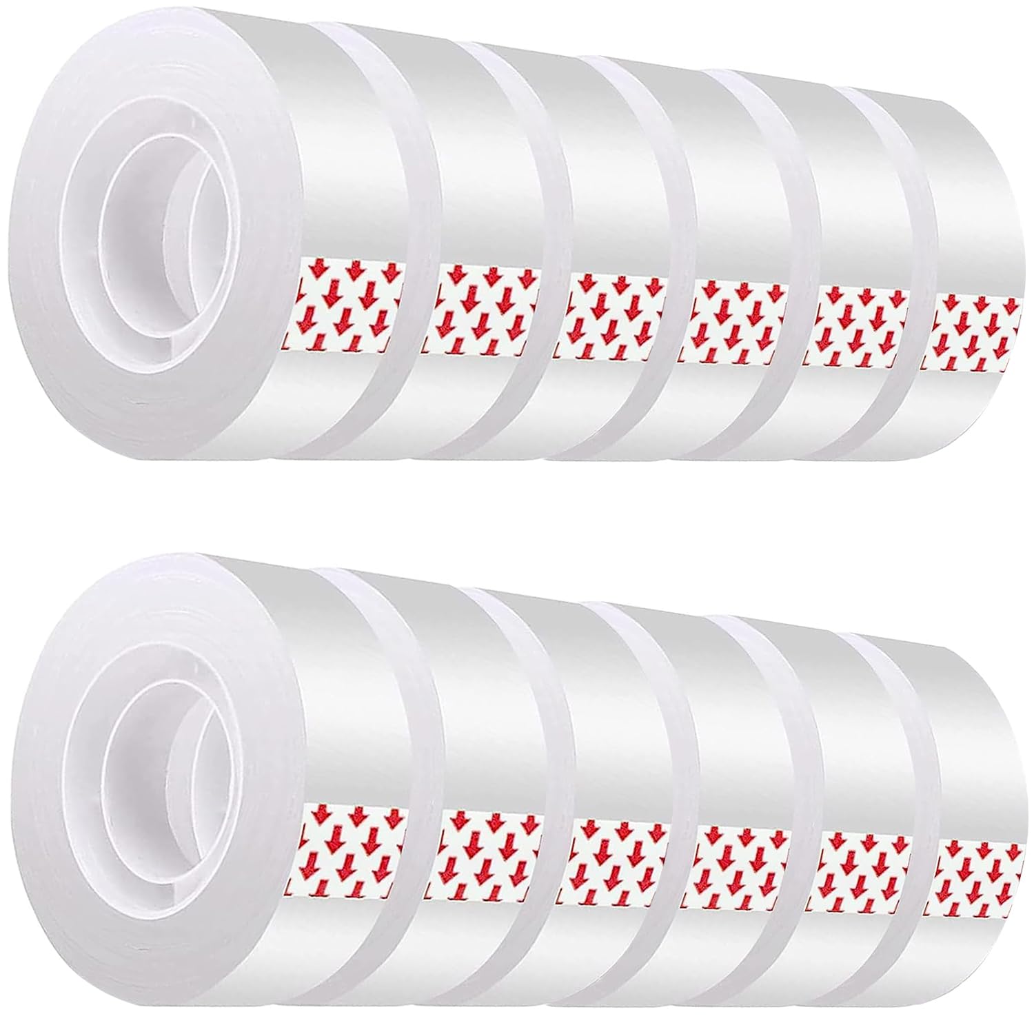 Yeesabella 12 Pack Rolls Generic Scotch Tapes, Small Invisible Sticky Tapes for Gift Parcel Repair & Packing Labelling