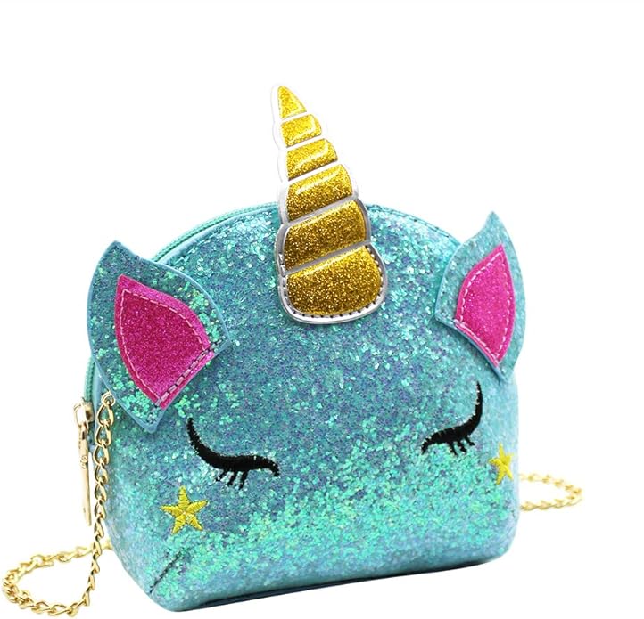 Cuddty Little Girls Purses for Kids, Glitter Unicorn Purse Novelty