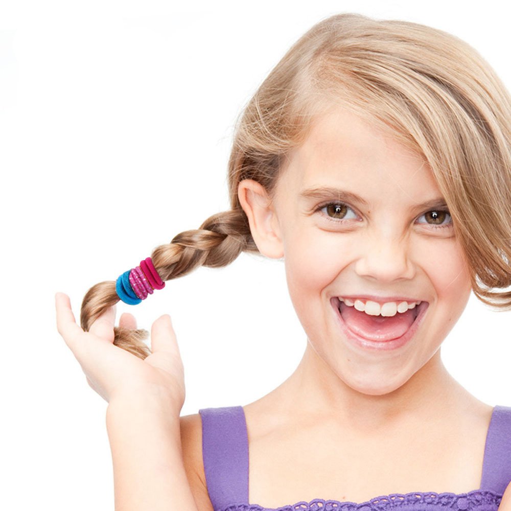 Goody Ouchless Medium Hair Elastics 2mm, 40 Count (Assorted colors) : Ponytail Holders : Beauty