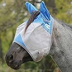 Cashel Crusader Standard Fly Mask with Ears and Blue Trim, Benefit Wounded Warriors - All Sizes