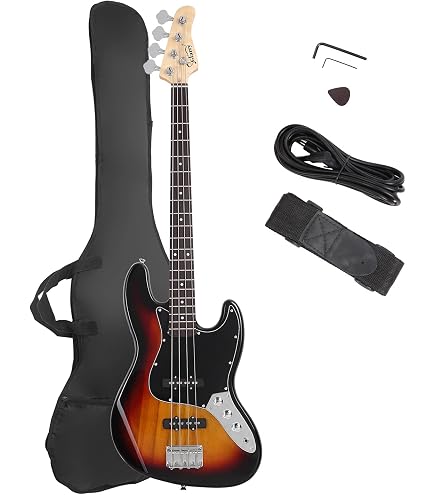 Amazon.com: Demusea 4string Electric Bass Guitar Black Standard