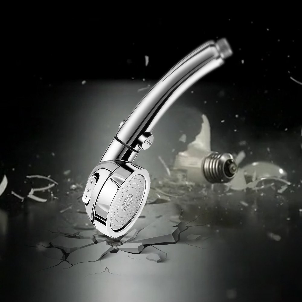 U2C Handheld Shower Head High Pressure Chrome 3 Spary Setting with ON/OFF Pause Switch Water Saving Adjustable Luxury Spa Detachable Multi-functions Bathroom Puppy Shower Accessories