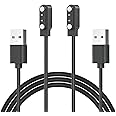 Xininyia [2-Pack] Gloryfit Wacth Charger for Puqo T80/Csasan T70/Matast T60 Magnetic USB Charging Cable, Compatible with T80 T70 T60 Smart Watch Charger (Black&Black)