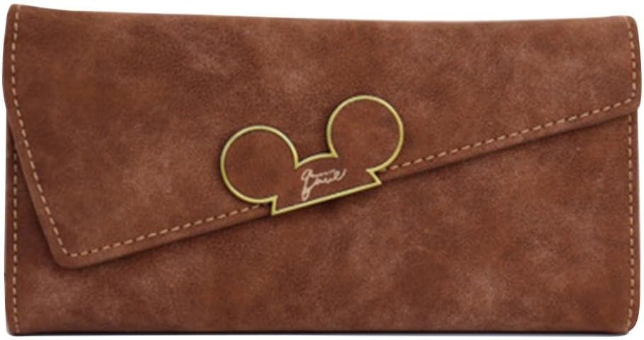 Loodial Girls Wallet Cartoon Mouse PU Leather Coin Purses Women Credit Card Holders (Coffee 1)