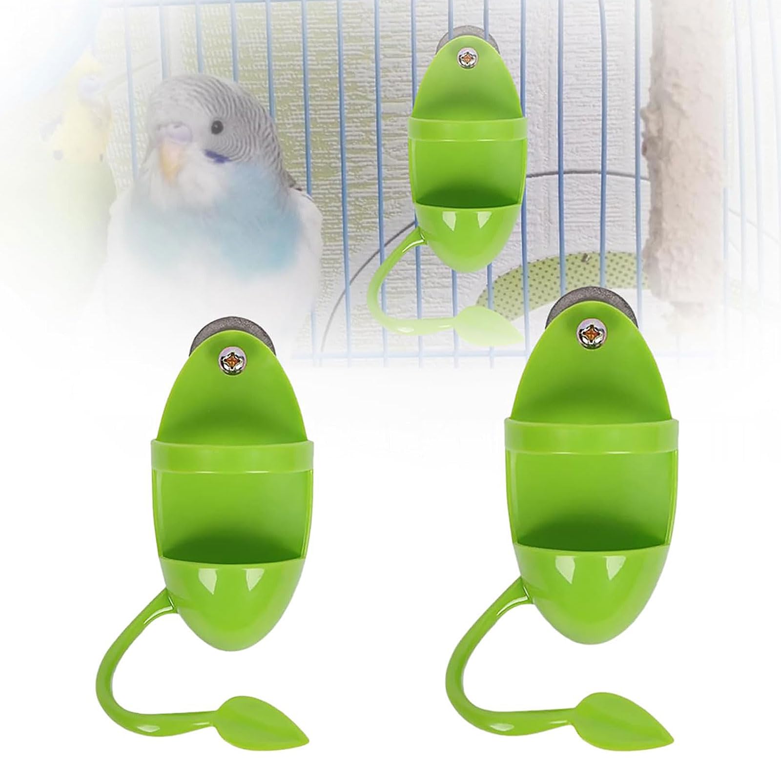 RSYHVG 2Pcs Cuttlefish Holder Stand Bird Parrot Cuttlebone Holder for Feeding Pet Birds Parrots Parakeets Cockatoos Lovebirds Green Cheek Chicks and Finches Container to Place Various foods