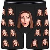 FUMNEEDIY Custom Boxers for Men, Personalized Long Underwear, Boxers with Face on Them, Gifts for Boyfriend Husband