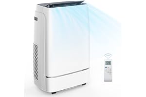 Joy Pebble Portable Air Conditioner, 13000 BTU for Room up to 600 sq. ft, Dehumidifier & Fan, Portable AC with 3 Fan Speeds, Automatic Louver Sweep,24H Timer, Remote Control, ECO