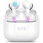 Ordtop Wireless Earbud, Bluetooth Headphones 5.3 New 40H Ear Buds Bass Stereo Earphones Noise Cancelling with 4 ENC Mic, in-Ear Bluetooth Earbud USB-C LED Display IP7 Waterproof Sport for Android iOS