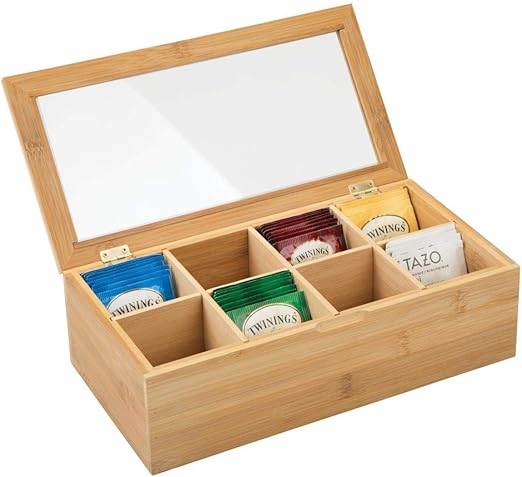 Amazon.com: mDesign organizador de almacenamiento de té de ...