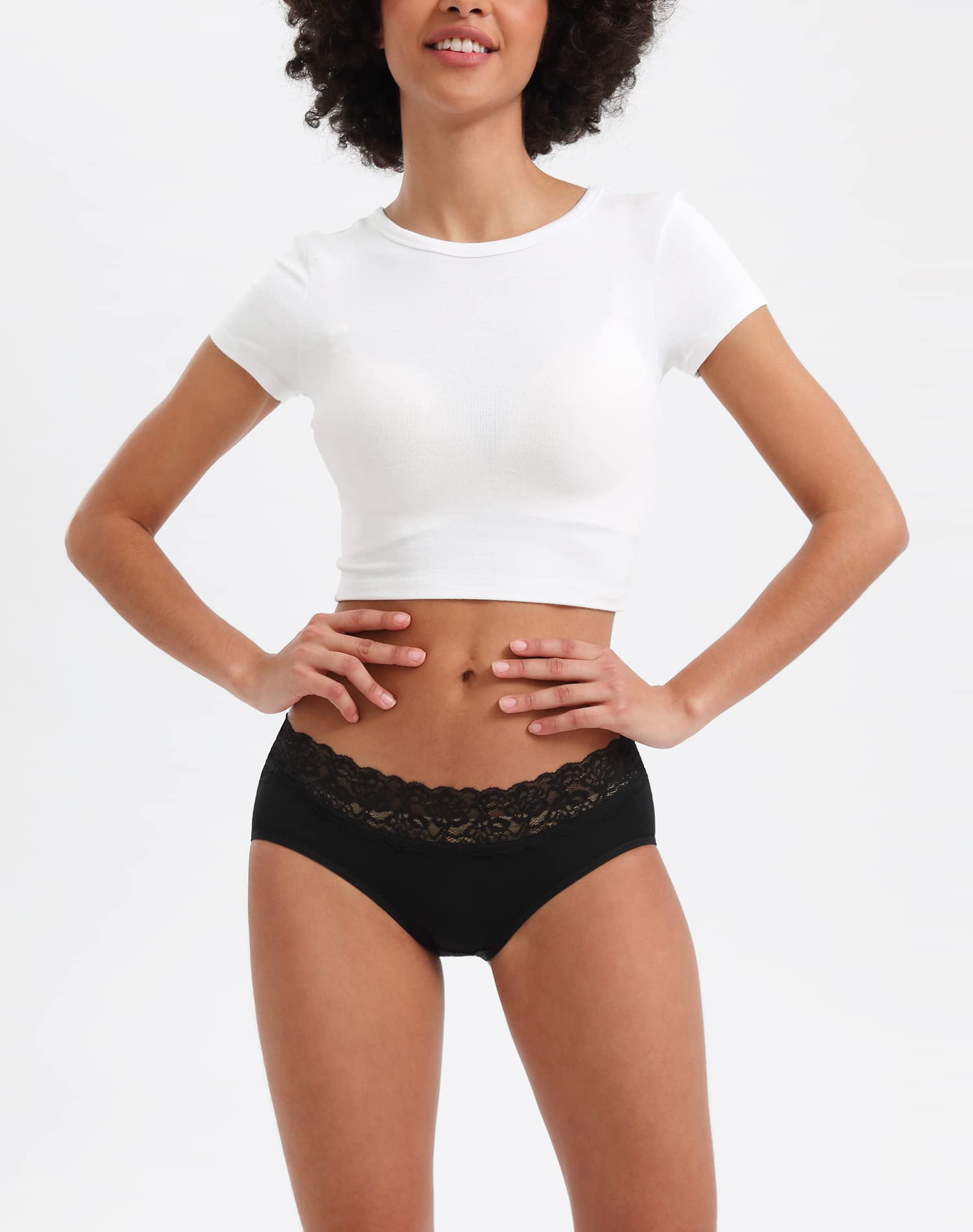 INNERSY Unterhosen Damen Panty Baumwoll Unterwäsche Frauen Bequem Slips mit Spitze Mehrpack 6 (40, Klassische Farben) 2