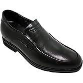 Calden Men's Invisible Height Increasing Elevator Dress Shoes - Black Premium Leather Slip-on Super Lightweight Formal Loafers - 2.8 Inches Taller - K312318 - Size 8 D(M) US