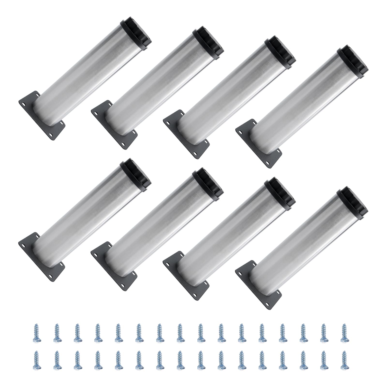 METALLIXITY Furniture Legs (6 Inch Height) 8Pcs, Stainless Steel Furniture Cabinet Metal Legs with Screws - for Home DIY Projects, Sofa Legs, Chair Legs, Table Legs