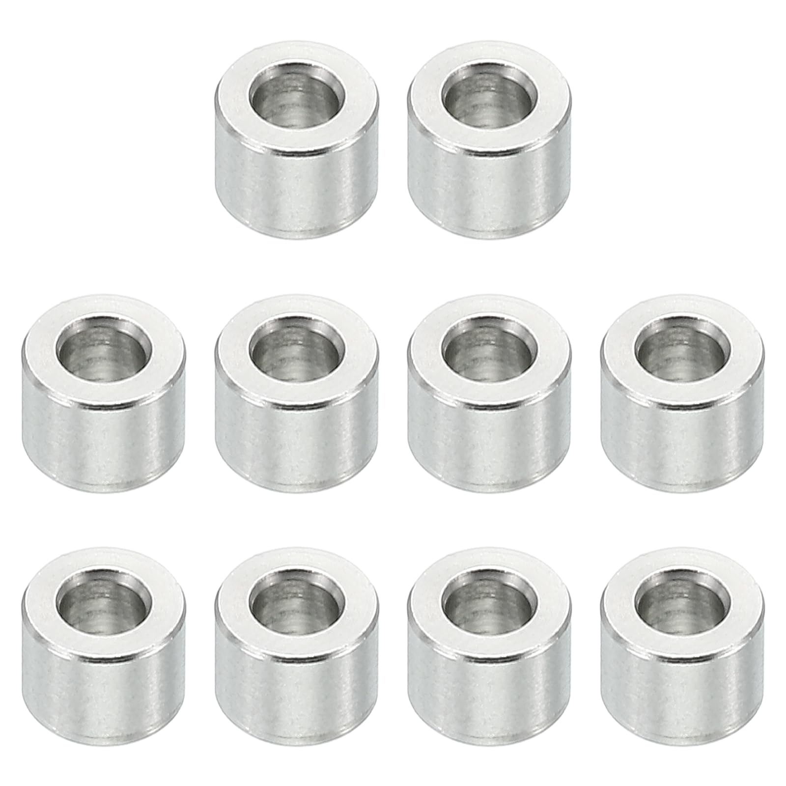 PATIKIL M3 Stainless Steel Spacers, 10 Pcs Metal Spacer Stainless Steel 3.1mm ID x 6mm OD X4mm L Stainless Steel Spacers Screw Standoff Round for 1/8 Inch or M3 Screw Bolts