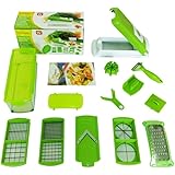 DOODEEN Vegetable and Fruit Salad Nicer Dicer Plus Multi Chopper 12 Pieces,Green by DOODEEN