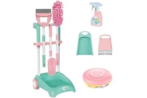 Losbenco Kids Cleaning Set for Toddlers - Detachable 18 Pcs Toy Cleaning Set - Pretend Play Kit with Sweeping Machine - Kids Broom and Mop Set for Girl Boy Kids Ages 3+