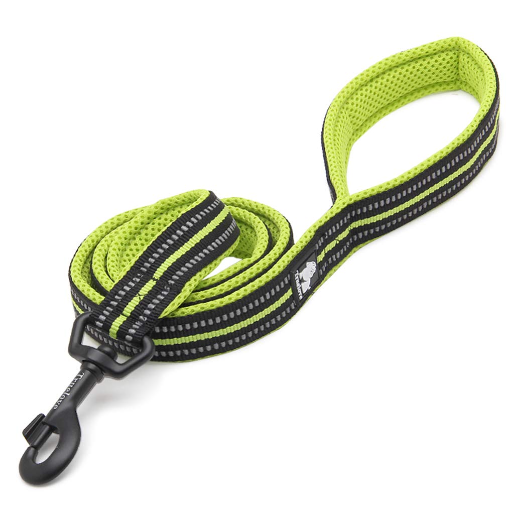 WINHYEPET True Love Dog Leash Nylon Sandwich Fabric comfort Reflective Safety Washable Dogs Belt Suitable for all Kinds of Dog Breeds Length 200cm Can be used together with Harness (Neon Yellow,L)