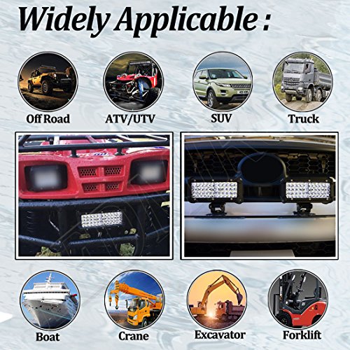 LED Light Bar,7 Inch 2PCS 288W LED Flood Light Pods Work Light Bar LED Pod Lights Spot Beam Driving Fog Lights Quad Row Cubes Lights for Jeep Off-road Truck Boat