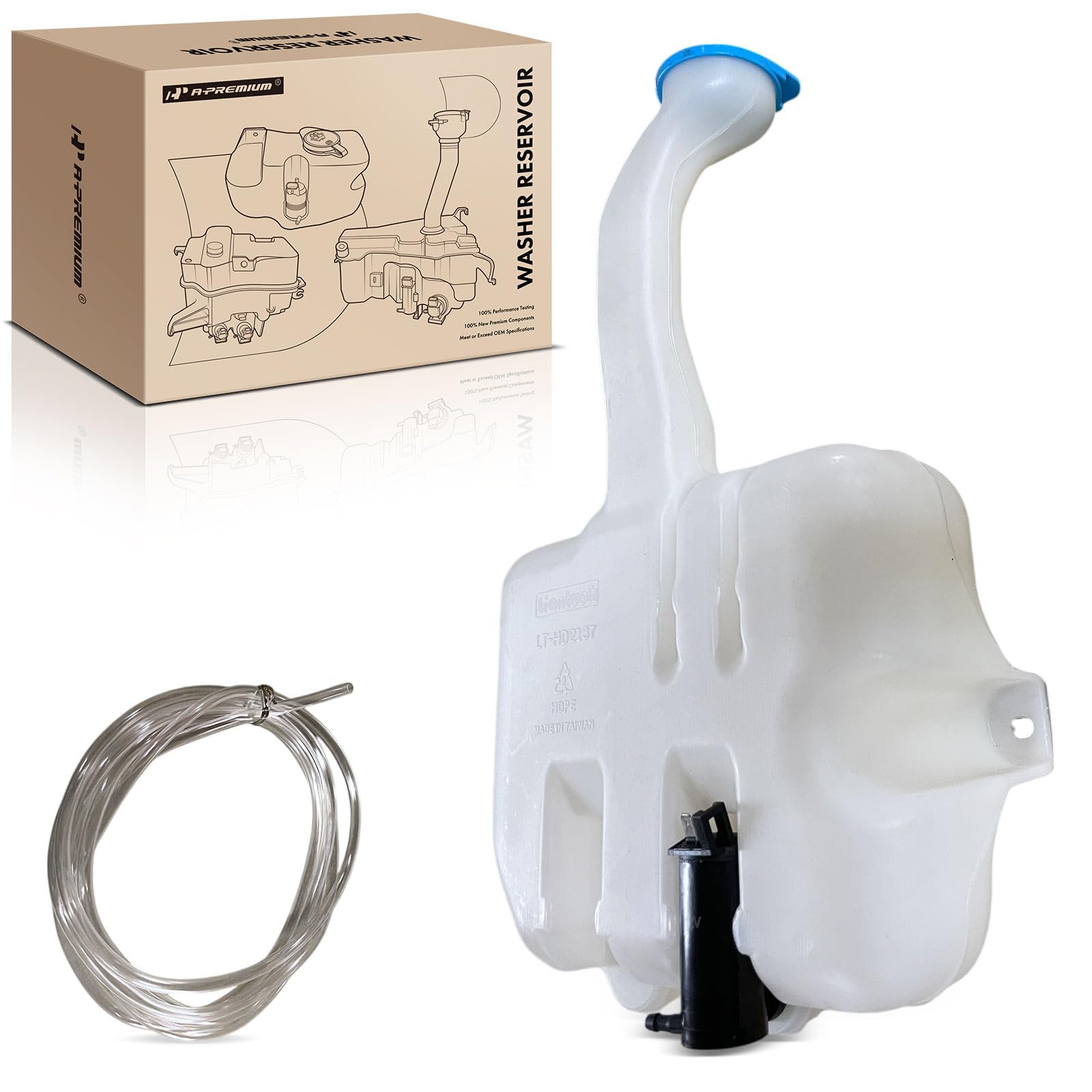 Photo 1 of A-Premium Windshield Washer Reservoir Tank Assembly Compatible with Honda Accord 1998 1999 2000 2001 2002 - with Cap & Washer Pump & Filler Neck & Hose & Bracket