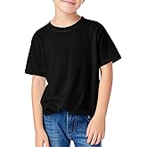 Boys Summer T Shirt Crew Neck Short Sleeve Solid Tees Comfortable Stylish Basic Tops Kids 5-14 Years