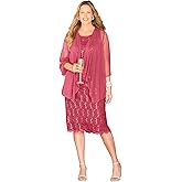Catherines Women's Plus Size Sparkling Lace Jacket Dress