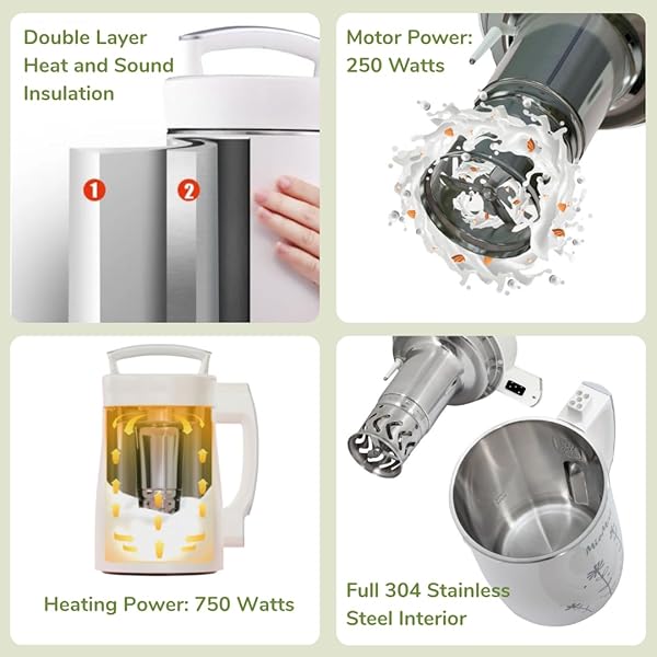 MIOMAT 8IN1 PLANT BASED MILK MAKER | MAKE 40OZ OF NATURAL ALMOND MILK, SOY MILK, OAT MILK, COCONUT MILK, AND MORE … + SOUPS, PORRIDGES, SMOOTHIES, PURÉES… | AUTOMATICALLY, AT THE TOUCH OF A BUTTON