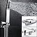 SR SUN RISE SRSH-C1003 Ceiling Mount Bathroom Luxury Rain Mixer Shower Combo Set Rainfall Shower Head System 10 Inch Polished Chrome (Contain Shower Faucet Rough-In Valve Body and Trim）