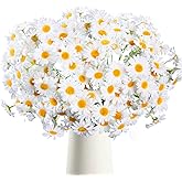 AmyHomie Artificial Flowers, Silk Daisy, Artificial Gerber Daisy for Home Decoration, Artificial Daisy for Wedding Decoration (White)